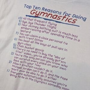 Gymnastics Olympics Vintage Y2K Funny Graphic T-shirt Medium USA Humor Gym
